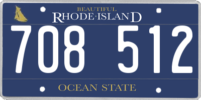 RI license plate 708512