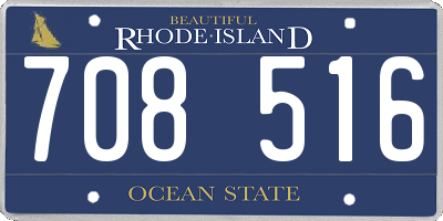 RI license plate 708516