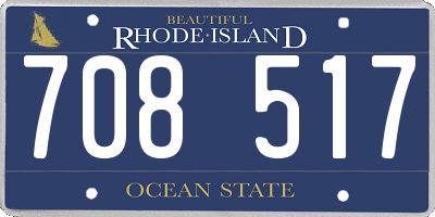 RI license plate 708517