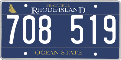 RI license plate 708519