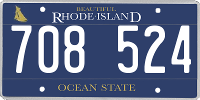 RI license plate 708524