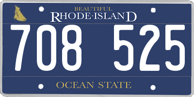 RI license plate 708525
