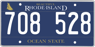 RI license plate 708528