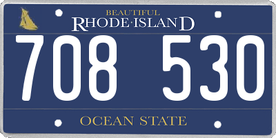 RI license plate 708530