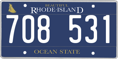 RI license plate 708531