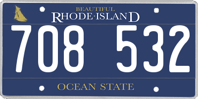 RI license plate 708532