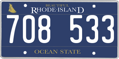 RI license plate 708533