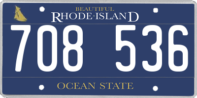 RI license plate 708536
