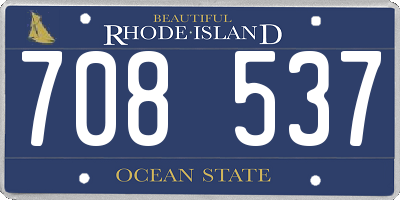 RI license plate 708537