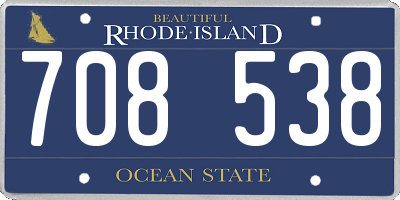 RI license plate 708538