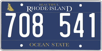 RI license plate 708541