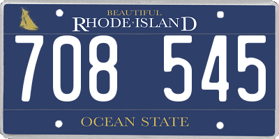 RI license plate 708545