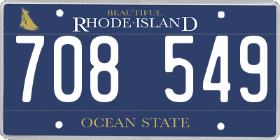 RI license plate 708549