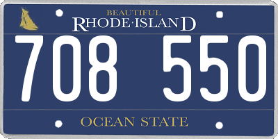 RI license plate 708550