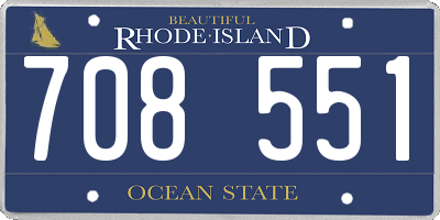 RI license plate 708551