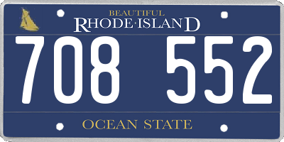 RI license plate 708552