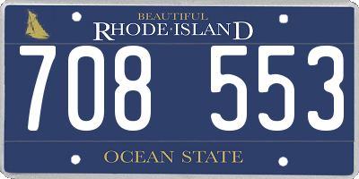 RI license plate 708553