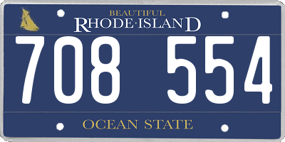 RI license plate 708554