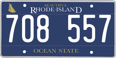 RI license plate 708557