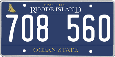 RI license plate 708560