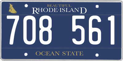 RI license plate 708561