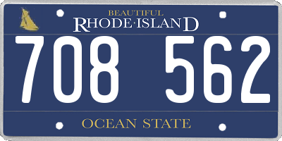 RI license plate 708562