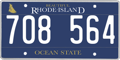 RI license plate 708564