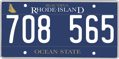 RI license plate 708565