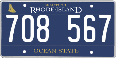 RI license plate 708567