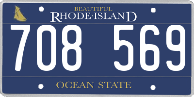 RI license plate 708569