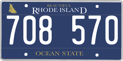 RI license plate 708570