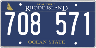 RI license plate 708571
