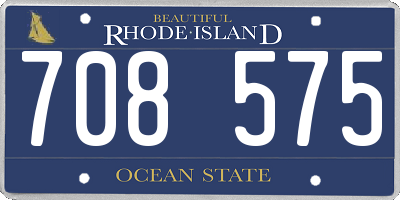 RI license plate 708575