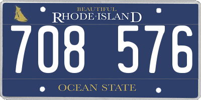 RI license plate 708576