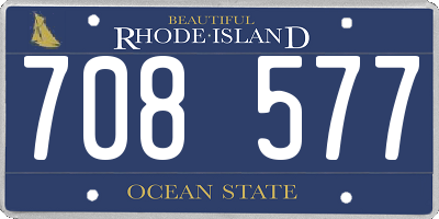 RI license plate 708577