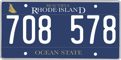 RI license plate 708578