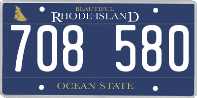 RI license plate 708580