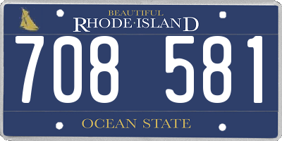 RI license plate 708581