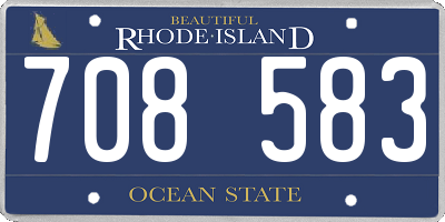 RI license plate 708583