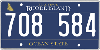 RI license plate 708584