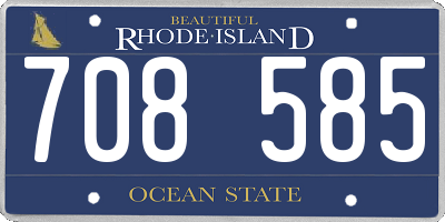 RI license plate 708585