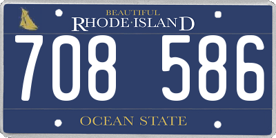 RI license plate 708586