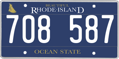 RI license plate 708587