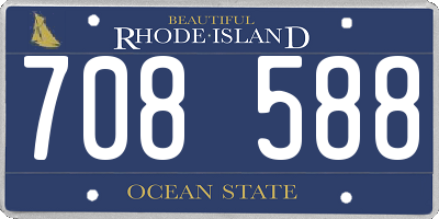 RI license plate 708588