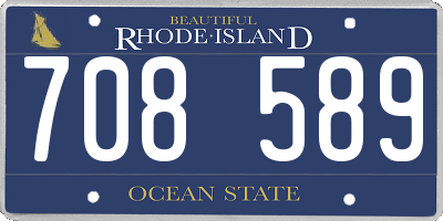 RI license plate 708589