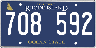 RI license plate 708592