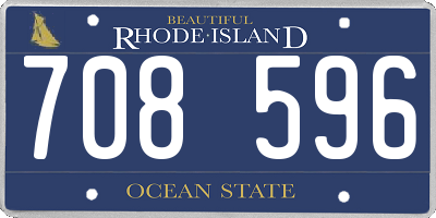 RI license plate 708596
