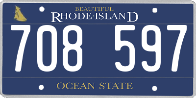 RI license plate 708597