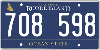RI license plate 708598
