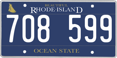 RI license plate 708599